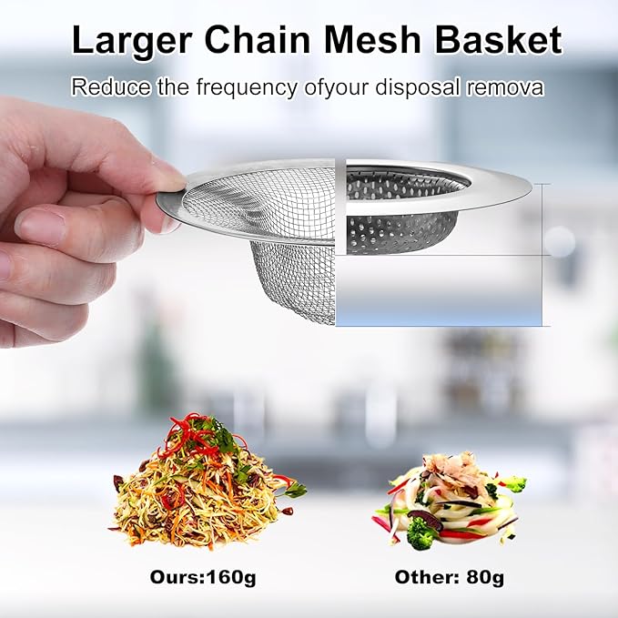 40pcs 4.5" Mesh Sink Strainer for Kitchen, Stainless Steel Mesh Sink Drain Strainer - Heavy Duty Slop Basket Filter Trap for Kitchen Sinks, Bathroom, Shower, Floor Drains