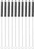 uxcell 10Pcs Drinking Straw Cleaning Brushes, 8" x 2/8" Nylon Bristles Long Straw Brush Pipe Cleaner for Washing Straws Pot Spout, Sippy Cup, Bottle and Tube (Black)