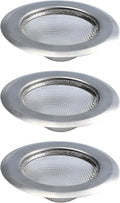 3PCS 4.5" Kitchen Sink Strainer, Stainless Steel Drain Strainers with Wide Rim, Non-Clogging Basket Filter for Kitchen, Bathroom, Utility Sinks