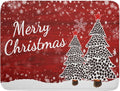 Merry Christmas Tree Red Dish Drying Mat for Kitchen Counter,Winter Snowflake Pine Drying Mat 18 x 24 Inch with Absorbent Reversible Microfiber Dish Drying Pad for Coffee Bar