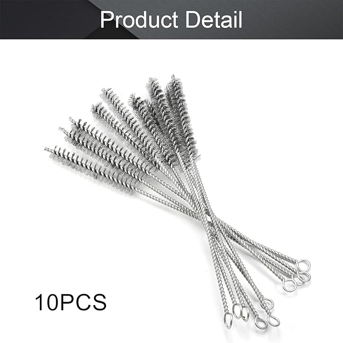 Utoolmart Steel Wire Cleaning Brush, Spiral Power Tube Cleaning Tool, Bottle Brush, 0.6-inch Diameter 12-inch Length, 10pcs