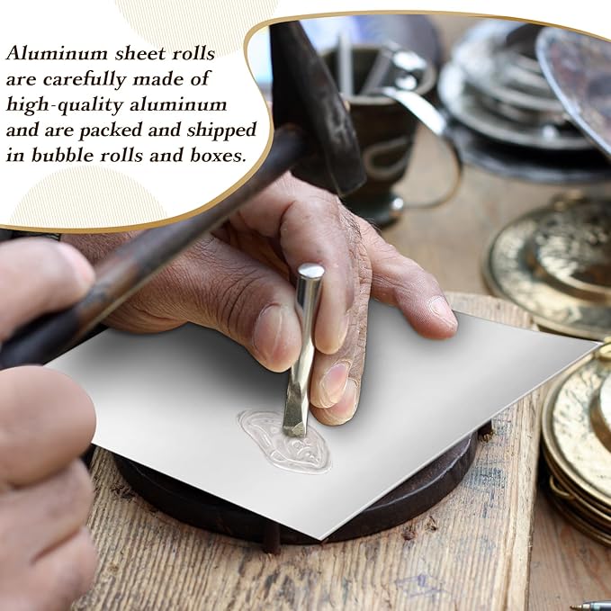 40 Packs Aluminum Metal Crafts DIY Foil 12 Inch x 12 Inch x 0.07 mm Thick for Art Project Aluminum Flashing Roll Wide Sheet Multipurpose Metal Sheets(Silver)