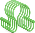 Goowin Shower Curtain Hooks, 12 Pcs Shower Curtain Rings, Stainless Steel Shower Curtain Hangers, Metal Shower Curtain Hooks Rings Rust Proof, Minimalist Shower Hooks for Shower Curtain, Green