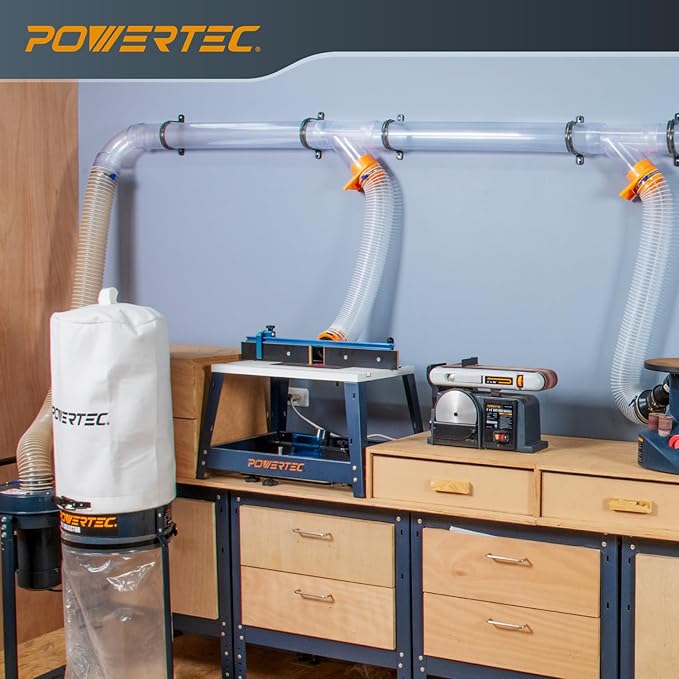 POWERTEC 70367V 4 Inch ID Y Fitting for 4 Inch OD Dust Collection Pipes, Adapters and Fittings, 1 pack