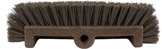SPARTA Multi-Level Tile Scrub Brush 12" Wide Brush Head, Heavy-Duty Tile Cleaning Brush with End Bristles for Commercial Tiles, Tubs and Floor, Plastic, 12 Inches, Brown