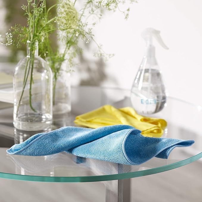 E-Cloth Microfiber Cloth, World's Leading Premium Microfiber Cleaning Cloth, Twice as Durable as Competition, 1 Year Guarantee, Ideal for Kitchen, Countertops, Sinks, and Bathrooms, Blue, 4 Pack