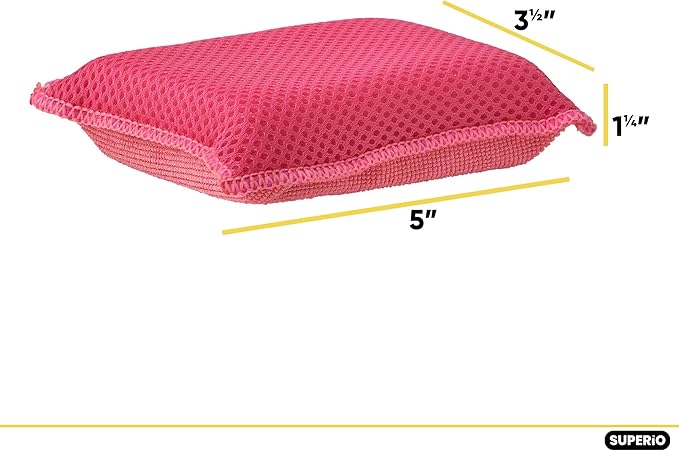 Microfiber Sponges for Dishes Kitchen Sponges Non-Scratch Sponge Dish Scrubber Heavy Duty Household Cleaning Sponges Multi-Purpose Cleaning Supplies Dish Sponge Kitchen Sponges Pack of 12