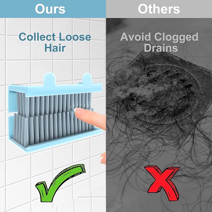 Hair Catcher, Reusable Shower Wall Hair Collector Hair Trap for Drain Protector, Silicone Hair Catcher for Bathroom Bathtub