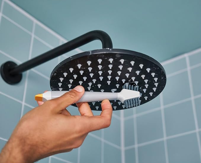 Joseph Joseph CleanTech 6-Piece Cleaning Set with Extension Handle, Includes: Glass Cleaner w/Squeegee, Tile Scrubber, Grout Brush, Surface Cleaner and Duster with Telescopic Pole for Ceiling Fan