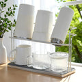 Bottle Drying Rack,Coffee Mug Holder with Drain Tray for Coffee Cup,Water Cup(Silver)