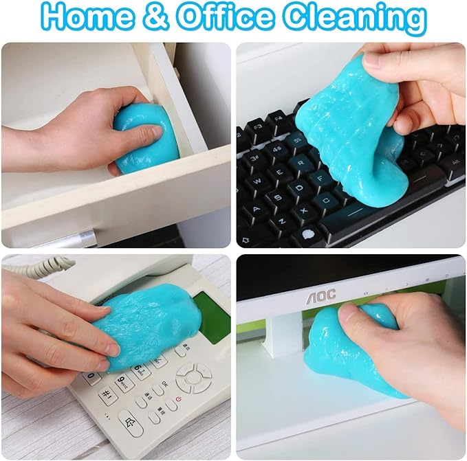 Cleaning Gel for Cars - Car Vent Keyboard - Dust Clear Kit, Home and Office Electronics, Reusable And Durable, Auto Air Vent Interior Detail Removal Putty, Speakers, Printers, Keyboards(2-Pack)