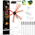 26 Feet Chimney Sweep Kit, Chrome Button Locking System, Chimney Cleaning Kit, Chimney Brush, Chimney Cleaning Tool, Chimney Cleaning System with 8 Flexible Chimney Rods
