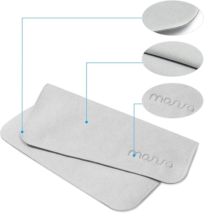 MOSISO Polishing Cloth, 2PCS Soft Microfiber Cloth Electronic Screen Cleaning Cloths Compatible with iPhone,Compatible with MacBook,Compatible with iPad,Tablets,Laptop Notebook Computer,Camera, Grey
