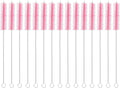 uxcell 15Pcs Drinking Straw Cleaning Brushes, 8" x 5/8" Nylon Bristles Long Straw Brush Pipe Cleaner for Washing Straws Pot Spout, Sippy Cup, Bottle and Tube (Pink)