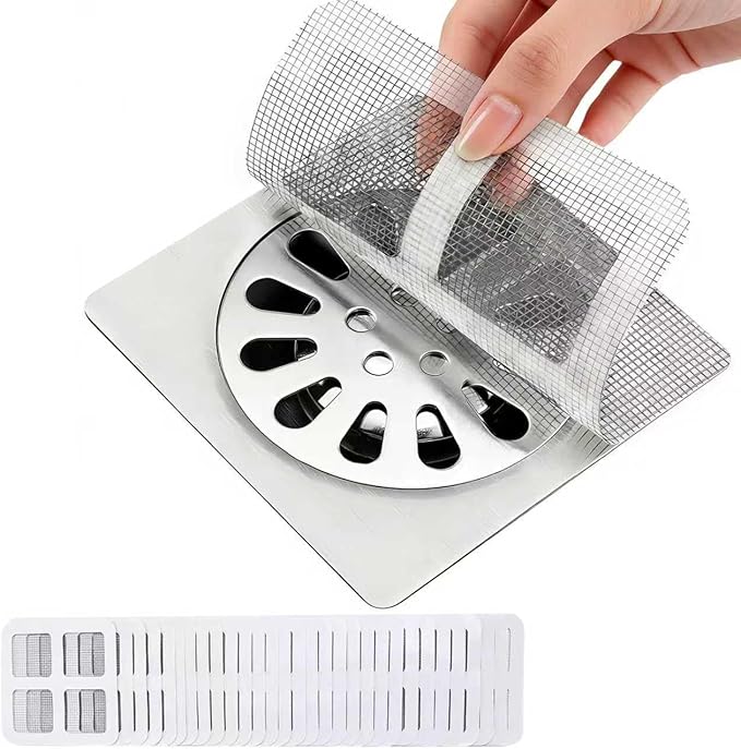 Shower Drain Hair Catcher 4 Inch,30PCS Shower Drain Mesh Stickers,Shower Drain Cover for Bathroom, Laundry, Bathtub, Kitchen, Sink, for Human and pet Hair Catcher