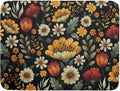 Vintage Boho Floral Dish Drying Mat for Kitchen Counter,Yellow Beige Black Spring Flower Drying Mat 18 x 24 Inch with Absorbent Reversible Microfiber Drying Pad for Coffee Bar