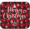 Christmas Kitchen Countertop Dish Drying Mat, Red Christmas Buffalo Plaid Pattern Microfiber Kitchen Drying Mat, Washable Absorbent Countertop Xmas Winter Holiday Dish Mat Drainer,16x18 Inch