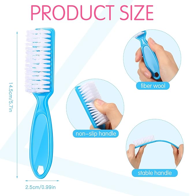 Patelai 15 Pieces Nail Brush Handle Grip for Cleaning Fingernails Toes Scrub Manicure Pedicure(Bright Colors)