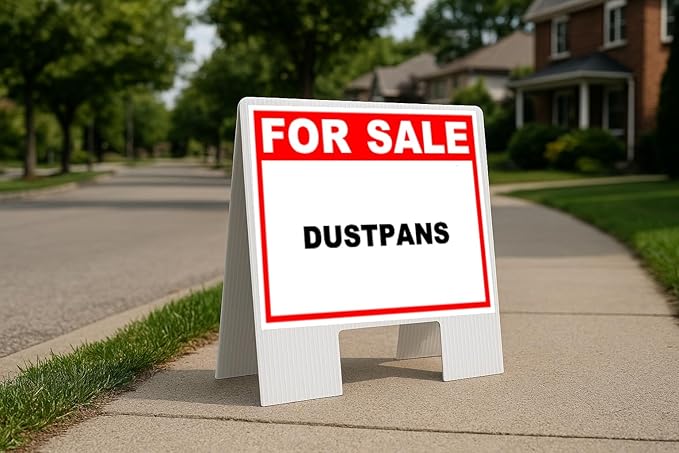 Dustpans For Sale Whte Red Black Folding Coroplast A-Frame Double-Sided 23in x23in