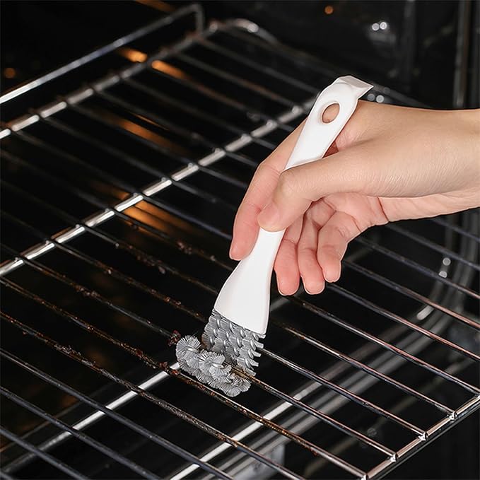 Grout Brush for Deep Cleaning – Multi-Surface Scrubber for Kitchen Sinks, Stovetops, Grill Grates, Pet Cages – Stiff Bristles Remove Stubborn Grime, Grease & Debris – Ergonomic Non-Slip Handle (2Pcs)