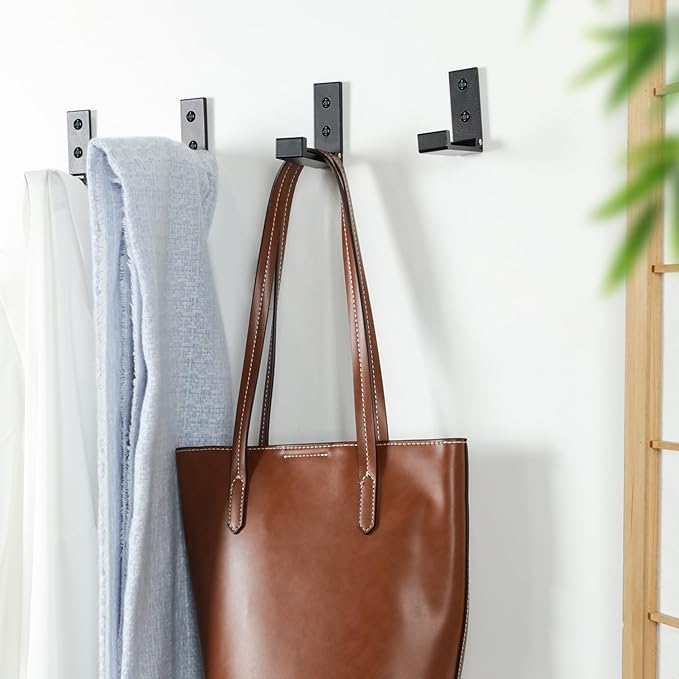 Aynoo Folding Coat Hooks, 5Pcs Folding Wall Hooks, Metal Heavy Duty Coat Towel Hooks, Wall Mounted