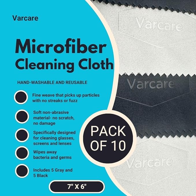 10 Pack Microfiber Lens Cleaning Cloth, 6x7 Lint Free Cloth for Eyeglasses, Camera Lens, Cell Phones, LCD Screens, Computers, CD DVD, Eyeglasses and Other Delicate Surfaces