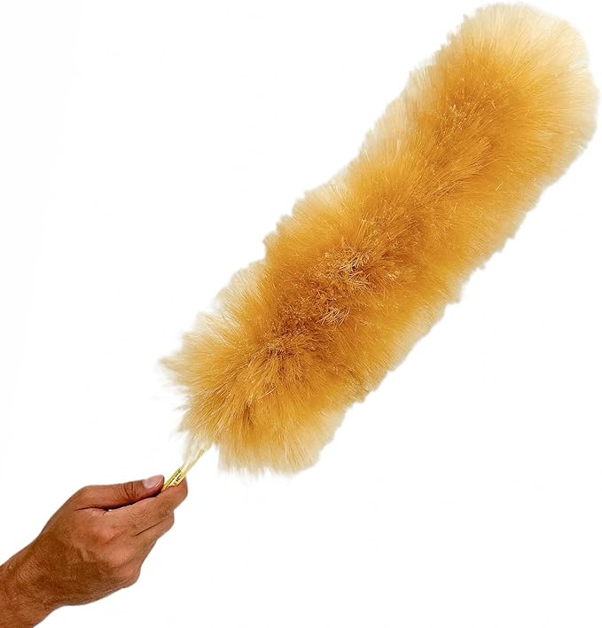 Kitchen + Home Large Static Duster - 27" Synthetic Feather Duster - Gold
