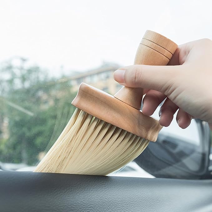 Keyboard Cleaning Brush, Double Sided Ultra Soft Dusting Brush for Piano Guitar Laptop Synthesizers, Wooden Handle Universal Instrument Brush