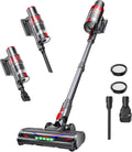 Cordless Vacuum Cleaner, 600W/50KPA, Stick Vacuum with Rechargeable Design, Up to 60 Minutes, Powerful Suction, Lightweight, Vacuum Cleaner for Home/Pet Hair/Carpet/Hard Floor, Grey