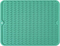 Silicone Dish Drying Mat for Multiple Usage, Easy clean, Eco-friendly, Heat-resistant Dish Drainer Mat for Kitchen Counter,Sink,Refrigerator or Drawer liner (16" x 12", Green)