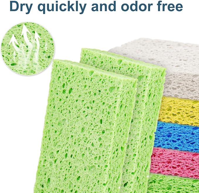 Dishwash Sponges, 10 Pack Non-Scratch Scrub Kitchen Sponges, Cleaning Sponges for Household Use