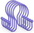 Goowin Shower Curtain Hooks, 12 Pcs Shower Curtain Rings, Stainless Steel Shower Curtain Hangers, Metal Shower Curtain Hooks Rings Rust Proof, Minimalist Shower Hooks for Shower Curtain, Purple