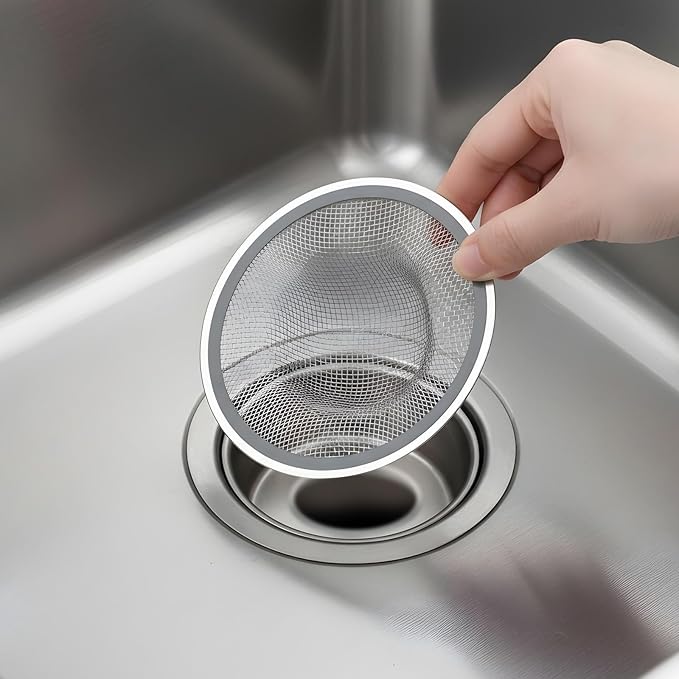 40 Pcs Mesh Sink Strainer, 4.5" Diameter Stainless Steel Slop Basket Filter Trap Metal Durable Kitchen Sink Drain Strainer with Large Wide Rim for The Sinks in Kitchen Bathroom Shower Drain