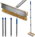 Pizza Oven Brush, Brass Wire Brushes with Scraper and Detachable 60.2inches Long Handle for Commercial Pizzaoven Cleaning, Kitchens Cleaning Brush for Restaurants, BBQ Shelf, Fireplace
