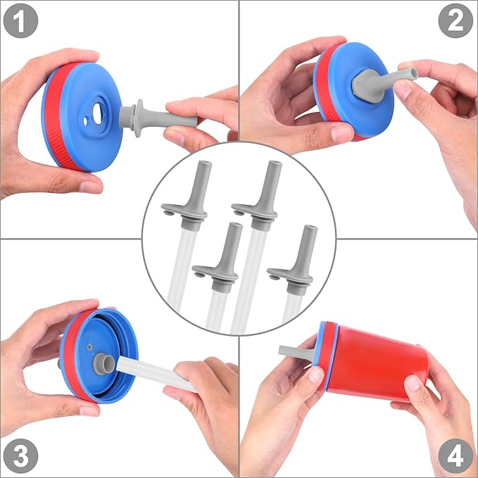 XANGNIER Replacement Straws and Bite Valve Compatible with Zak Designs Kelso 15 oz Tumbler Water Bottle,4 Pcs Reusable Silicone Straws with Cleaning Brush for Zak Designs Kelso 12 oz Cups,Grey
