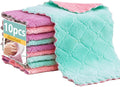 Microfiber Cleaning Cloths - Super Absorbent, Streak-Free & Lint-Free Towels for Glass, Kitchen & Home (Gray, Purple, Pink, Green) (10pcs)