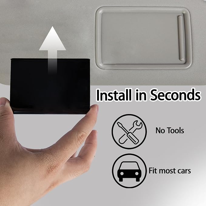 TERPINK Car Air Freshener Visor Clip Compatible with Drift Car Air Freshener, Auto Accessories, Vehicle Sun Visor Metal Clip, Black, Freshener not include (2 Pack)