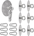 6 Pcs Self Adhesive Ceiling Hook Stainless Steel Pad Eye Hooks Nail-Free Wall Hook for Kitchen Bathroom Living Room Ceiling
