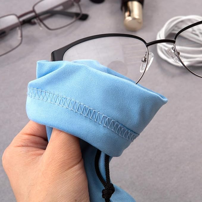 TRIUMPH VISION Soft Eyeglass Pouch 3 Pack - Pouch for glasses Microfiber Screen Cleaning Bag