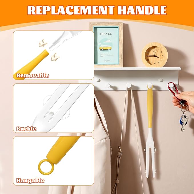 10 Pack Replacement Duster Handles – Compatible with Swiffer Duster Refills, Extendable & Detachable Mop Handles for Tight Spaces (Yellow)