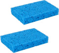 Multi-Use Cellulose Kitchen Sponges Compressed Cellulose Sponges, Non-Scratch, Dish Sponge for Kitchen Bathroom Cars, Funny Cut-Outs DIY (2, Blue)