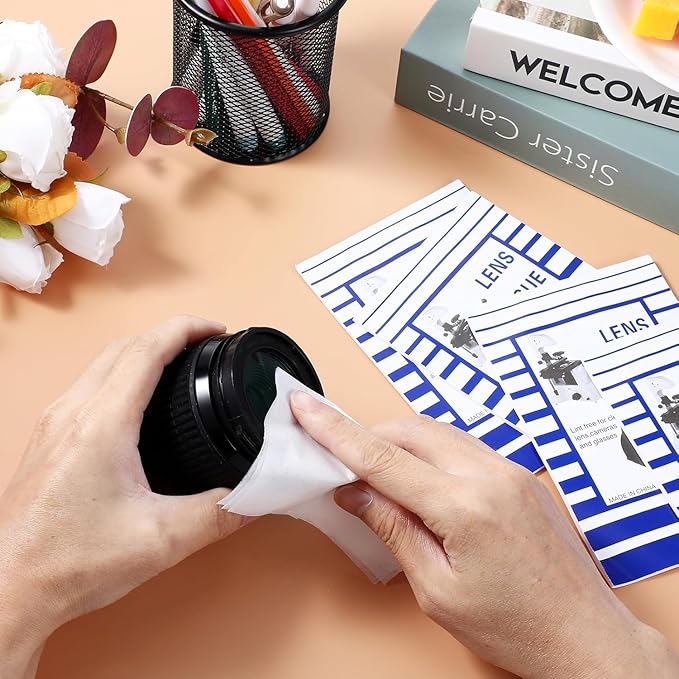500 Pcs Lens Paper Microscope Lens Tissue Lens Cleaner Paper Lens Cleaner Cloth for Microscope Lens Microscope Tissue Glasses Cleaner Paper for Camera Lenses Microscopes Computer Screens Magnifiers