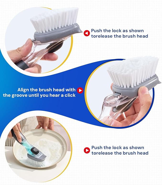 Dish Brush Replacement for OXO | Refill Head for OXO Dish Brush | Kitchen Dish Brush Replacement Head, Dish Scrub Brush Kitchen Gadgets Scrubbers