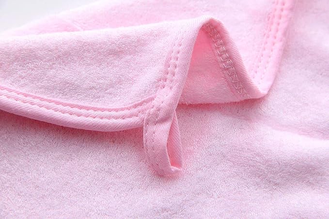 HIPHOP PANDA Baby Washcloths, Rayon Made from Bamboo - 2 Layer Ultra Soft Absorbent Newborn Bath Face Towel - Reusable Baby Wipes for Delicate Skin - Pink, 30 Pack