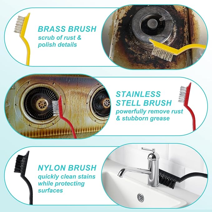 15-Piece Crevice Cleaning Brush Set – Narrow Gap, Grout Line & Window Track Brushes for Bathroom, Kitchen, Car Vents, and Tight Spaces (6 Tool Types)