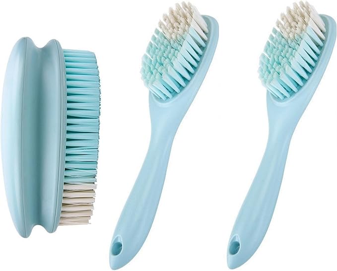 3 Pack Scrub Brushes, Laundry Stain Brush,Household Cleaning Washing Brush Scrubbing Brushes for Clothes Shoes (Blue)