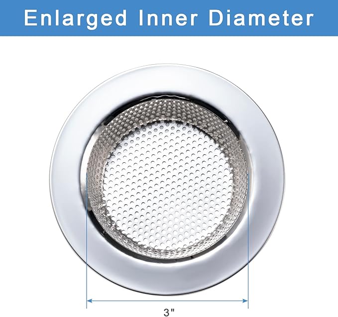 3 Pcs Sink Strainer for Most Kitchen Sink Drain Basket, Upgraded Double-Layer Safe Design Kitchen Sink Strainer (Outer Diameter 4.5 Inch)