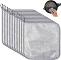 10-Pack Non Scratch Wire Dishcloths - 7.87"x7.87" Multipurpose Steel Dishwashing Rags for Wet and Dry, Metal Scrubbing Sponge Pads Towels for Home Kitchen Dishes, Stoves, Sink Cleaning