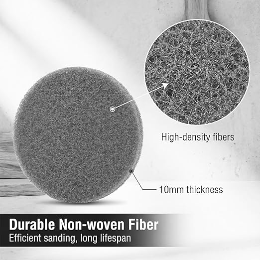 4 Inch 800 Grit Drill Brush Scrubber Scouring Pads, 20 Pcs Hook & Loop Power Scrubber Scour Pads for Rotary Tools, Random Orbital Sander (Grey)