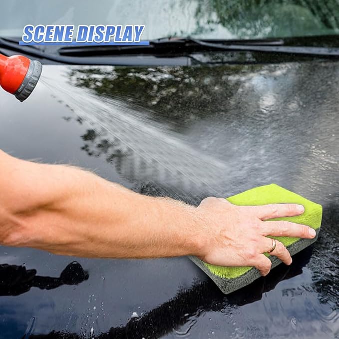 3PCS Microfiber Applicator Pads, Soft No-Scratch Car Wash Sponge, Washable Reusable Ceramic Coating Applicator, Car Paint Detailing Polishing Supplies for Wax Sealant (Yellow)